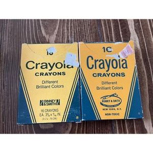 Vintage Crayola Crayons Binney & Smith #16 Brilliant Colors 2 Packs 32‎ Crayons